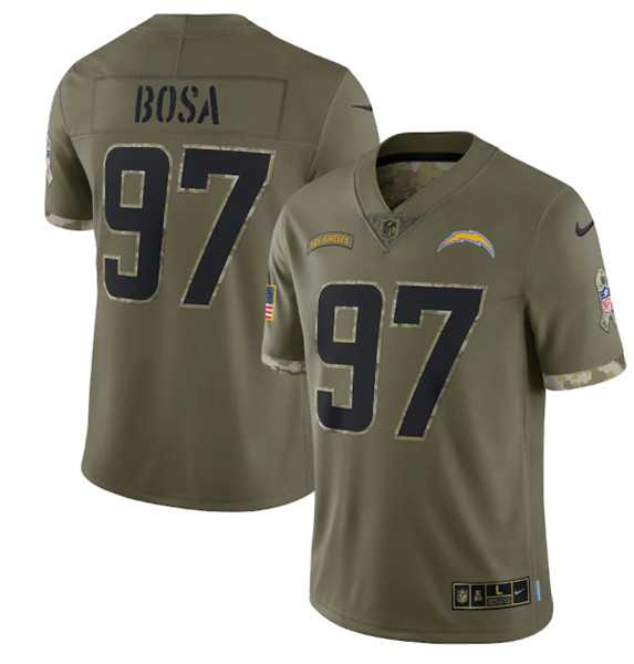 Men's Los Angeles Chargers #97 Joey Bosa 2022 Olive Salute To Service Limited Stitched Jersey,We sell and wholesale Men's Los Angeles Chargers #97 Joey Bosa 2022 Olive Salute To Service Limited Stitched Jersey on line form chian!